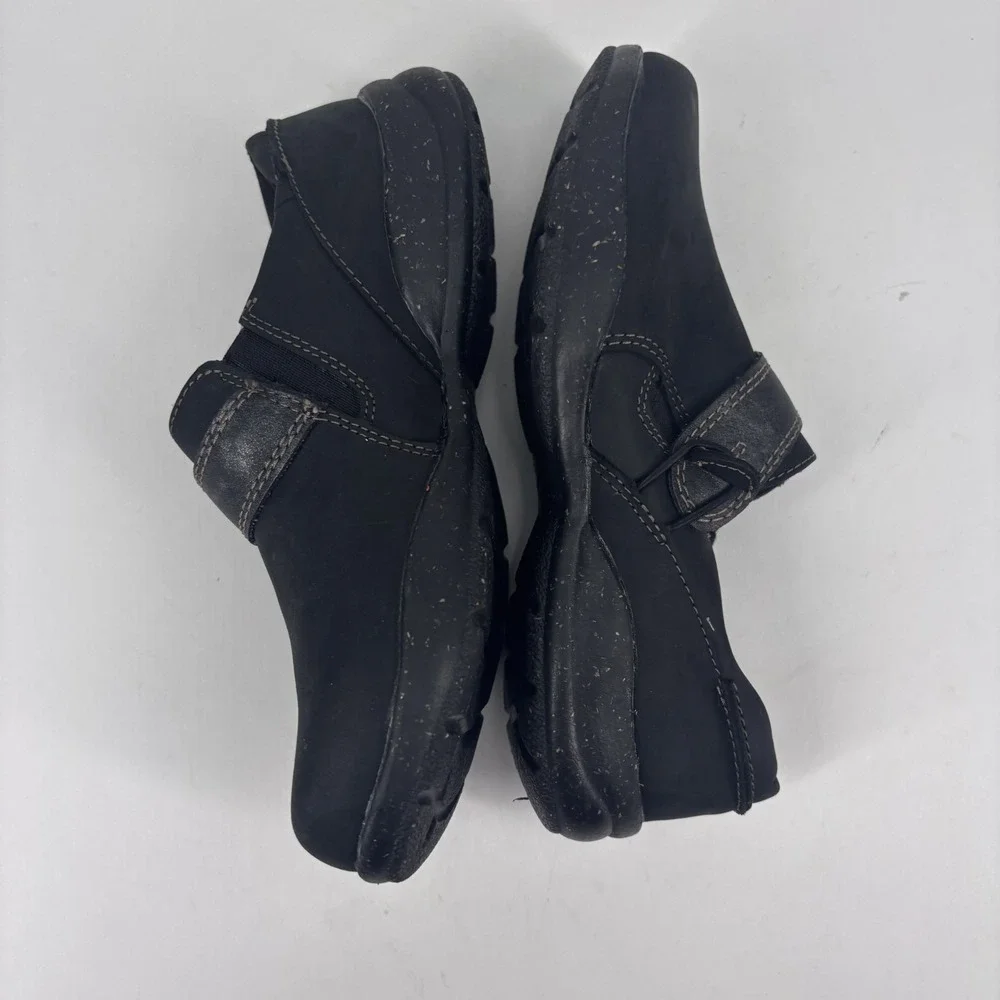 Clarks Roseville Dot Loafers Women's‎ US 5.5 Black Leather Comfort Slip-On Shoes